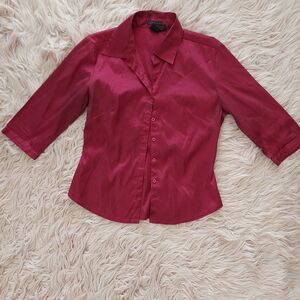 👕2 for $12: Women's Burgundy Button-Up Blouse